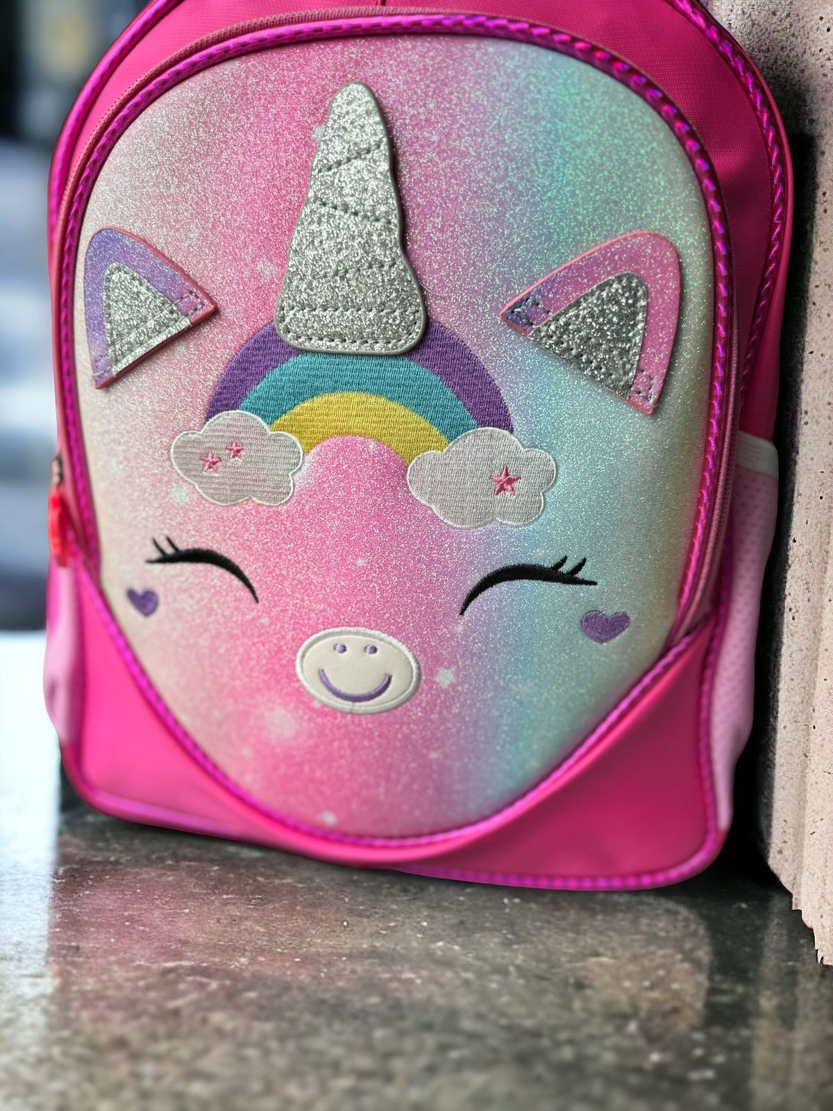 Dazzle and Organize with the Pink Sparkly Unicorn Backpack! (14'')
