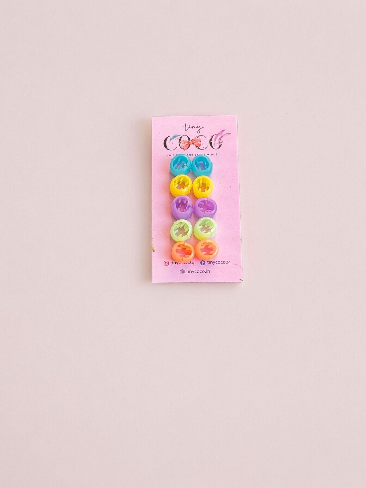 Mini Marvels: Round Claw Clip Set for Kids (5 Pairs)