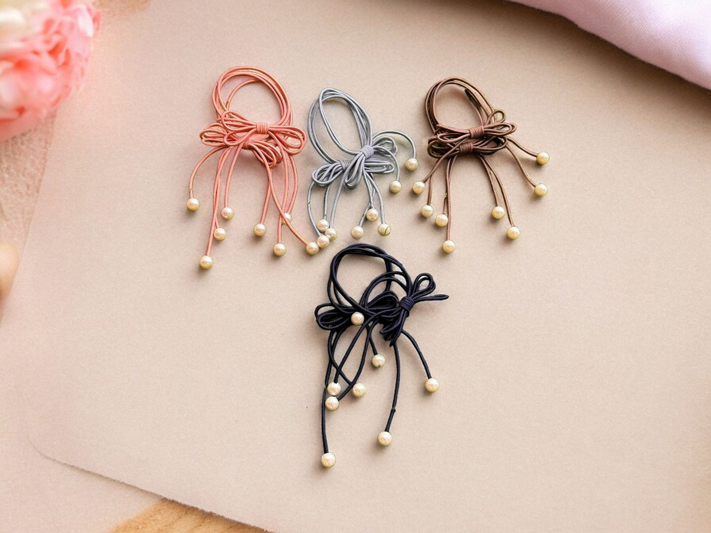 Pretty in Pearls: Colorful Hair Ties with Delicate Pearl Accents (For Kids)