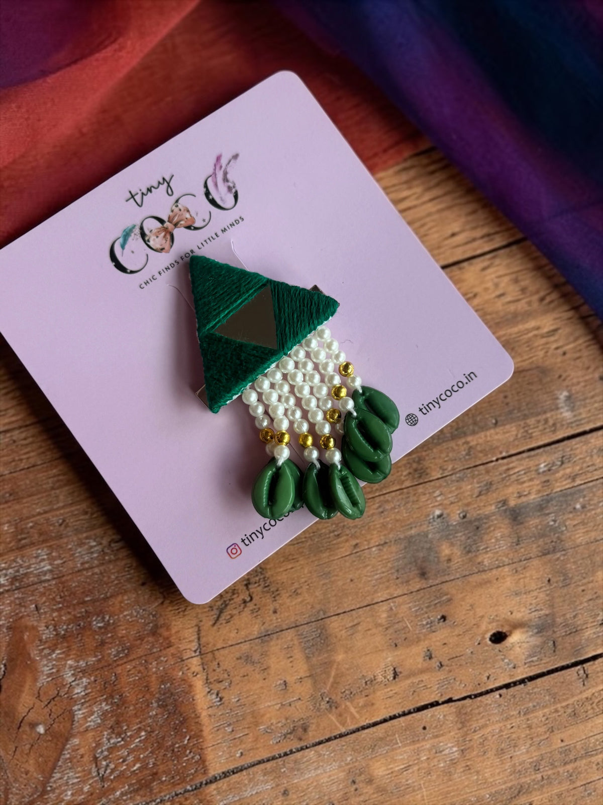 Trishala Silk Thread & Mirror Hair Clip