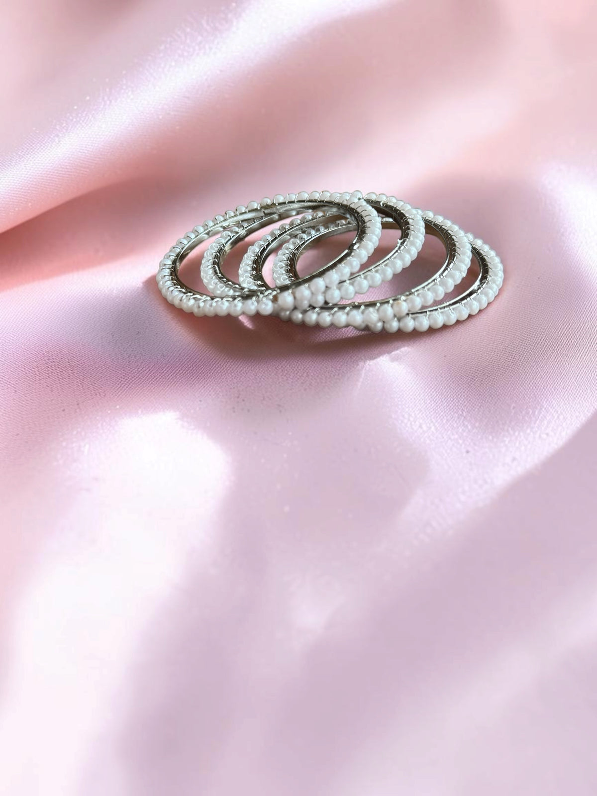 Moti Rani Wire-Wrapped Pearl Bangle Set