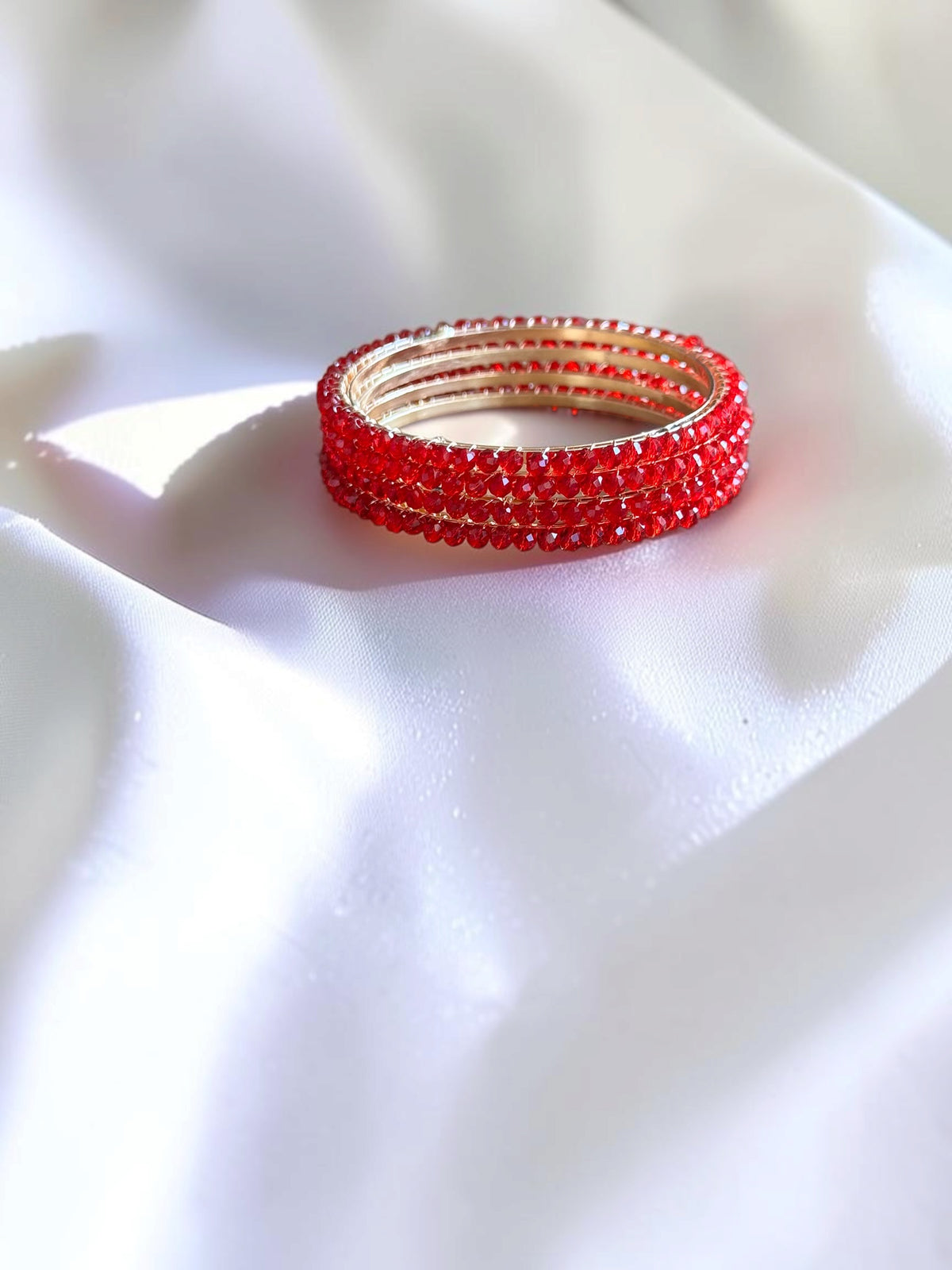 Tara Crystal Bead Shimmer Bangle Set