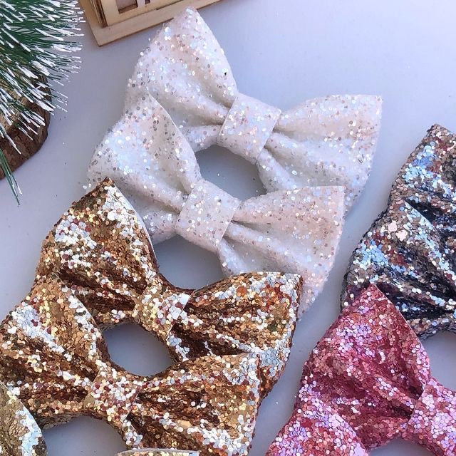 Midnight Sparkle Glitter Bows