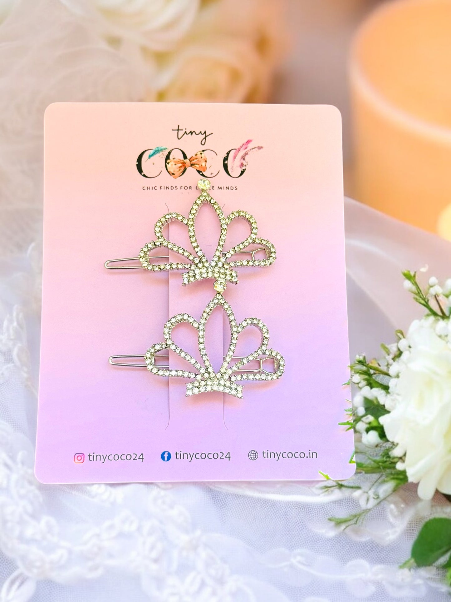 Silver Sparkle Hair Clips (Pairs)