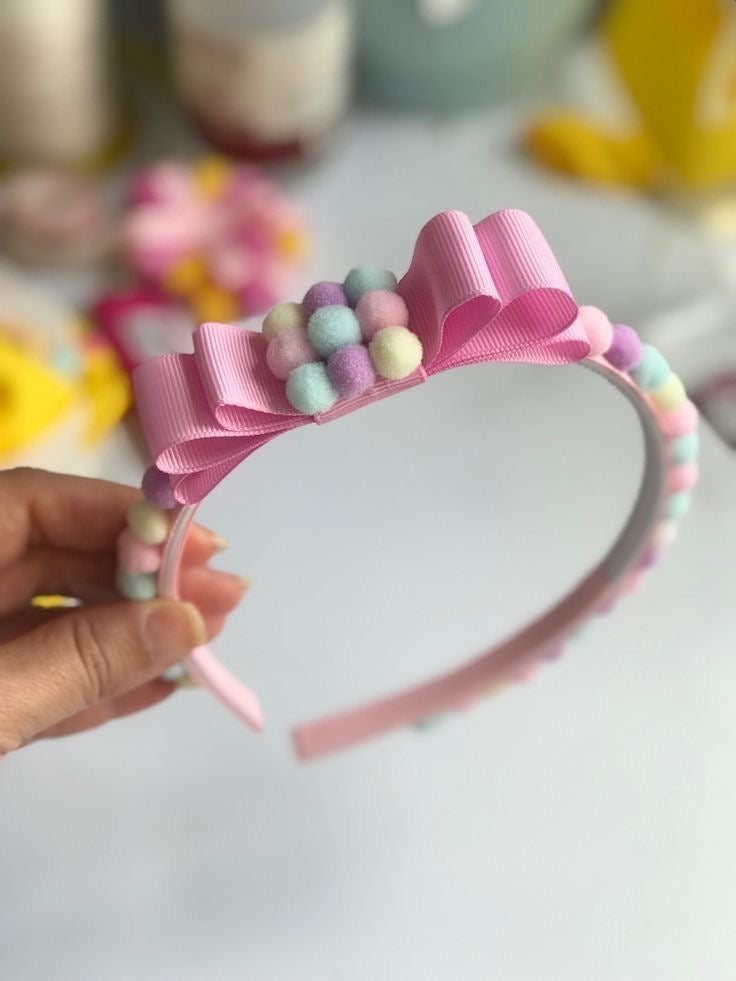 The Dolce Cotton-Candy Pom Headband