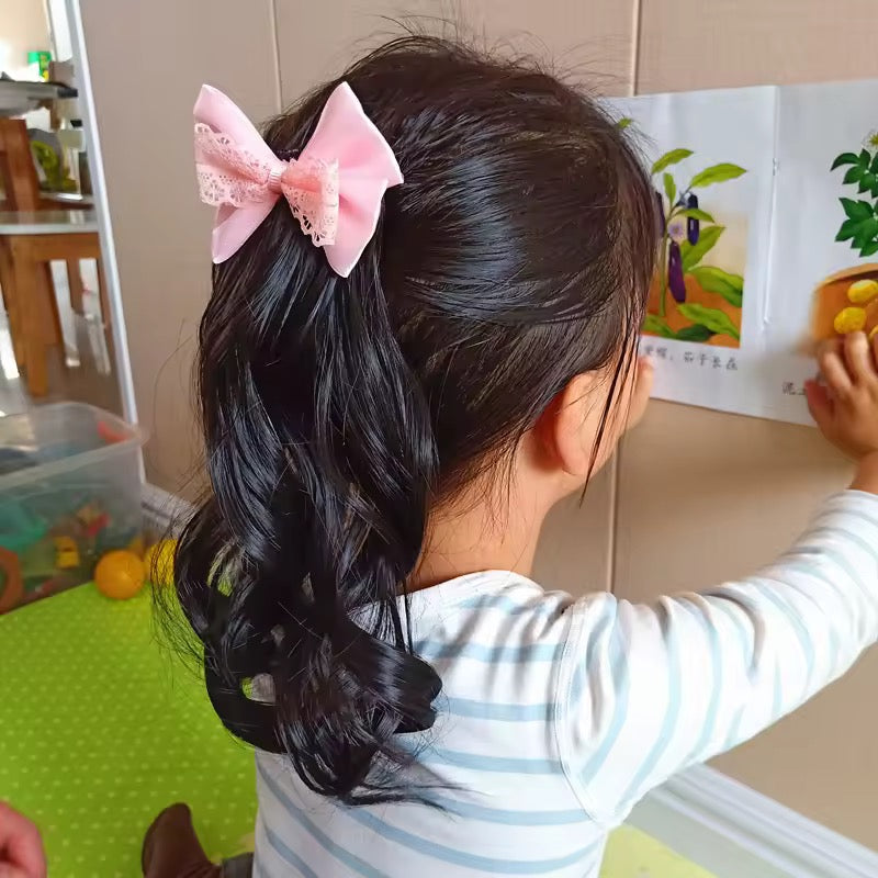 Pastel Chiffon & Lace Bow Clip (Single Clip)