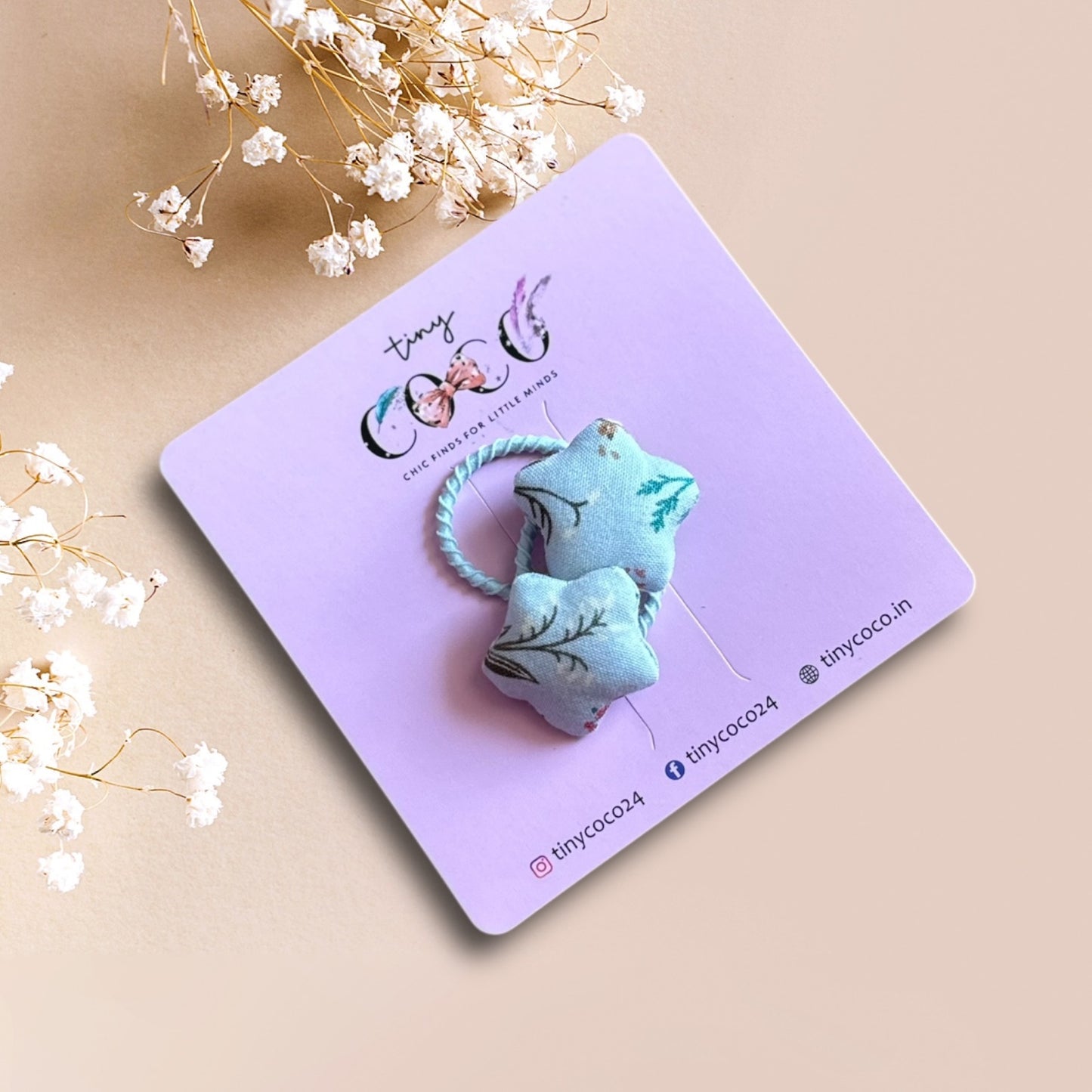 Floral Star Padded Hair Ties (Set of 2)