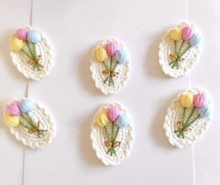 Tulip Bloom Crochet Hair Clips