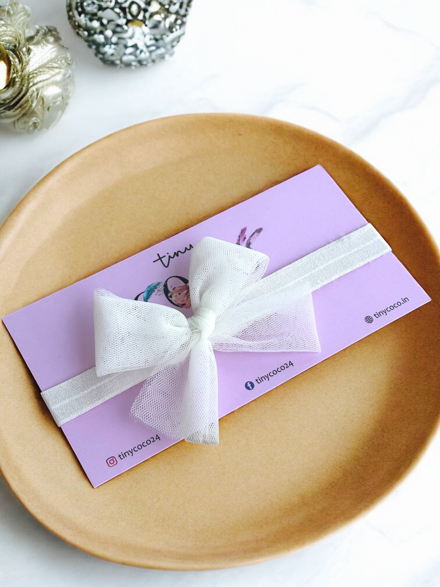 Tiny Tulle Bow Headband