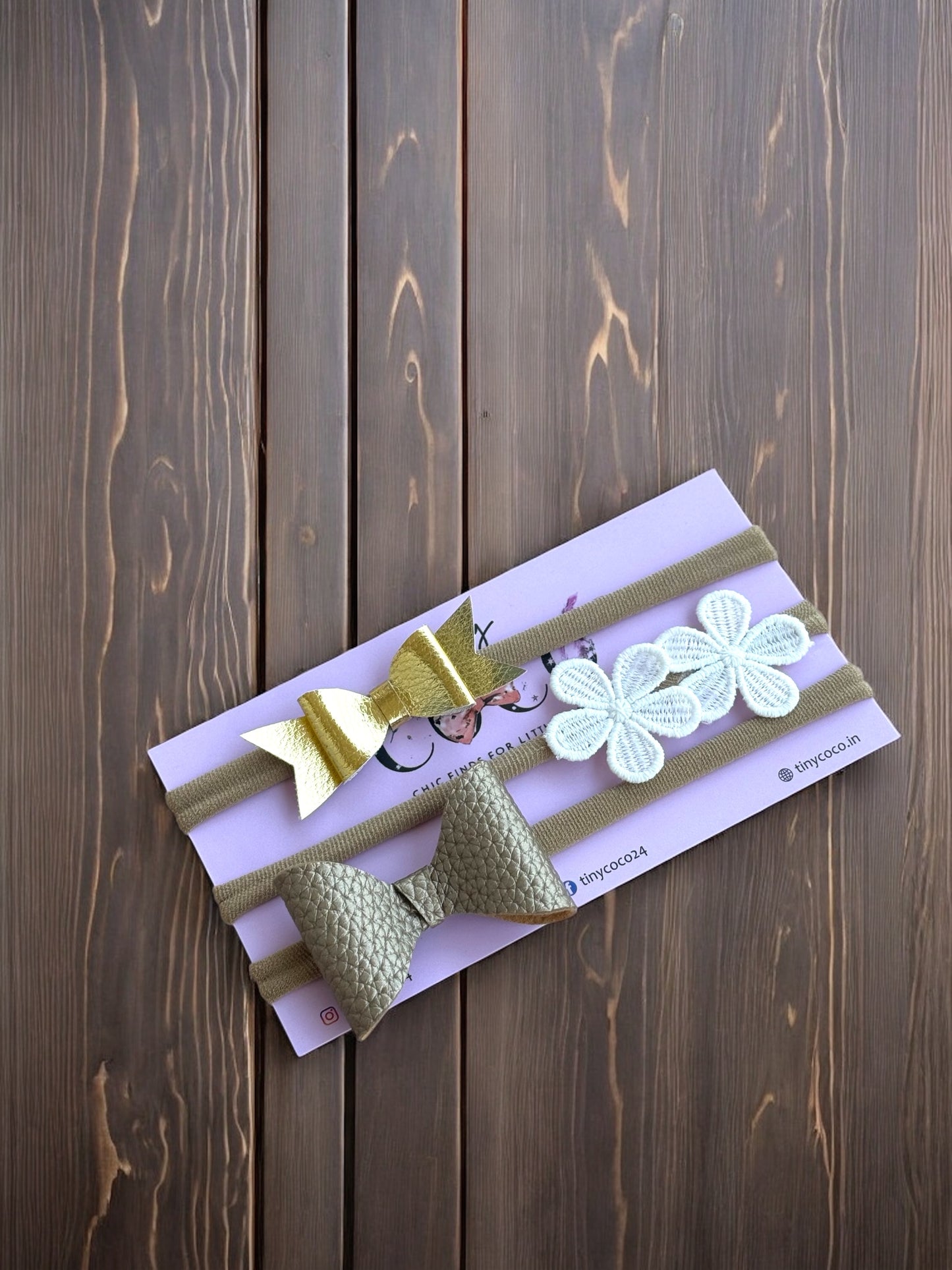Golden Glow & Delicate Bloom Headband Trio