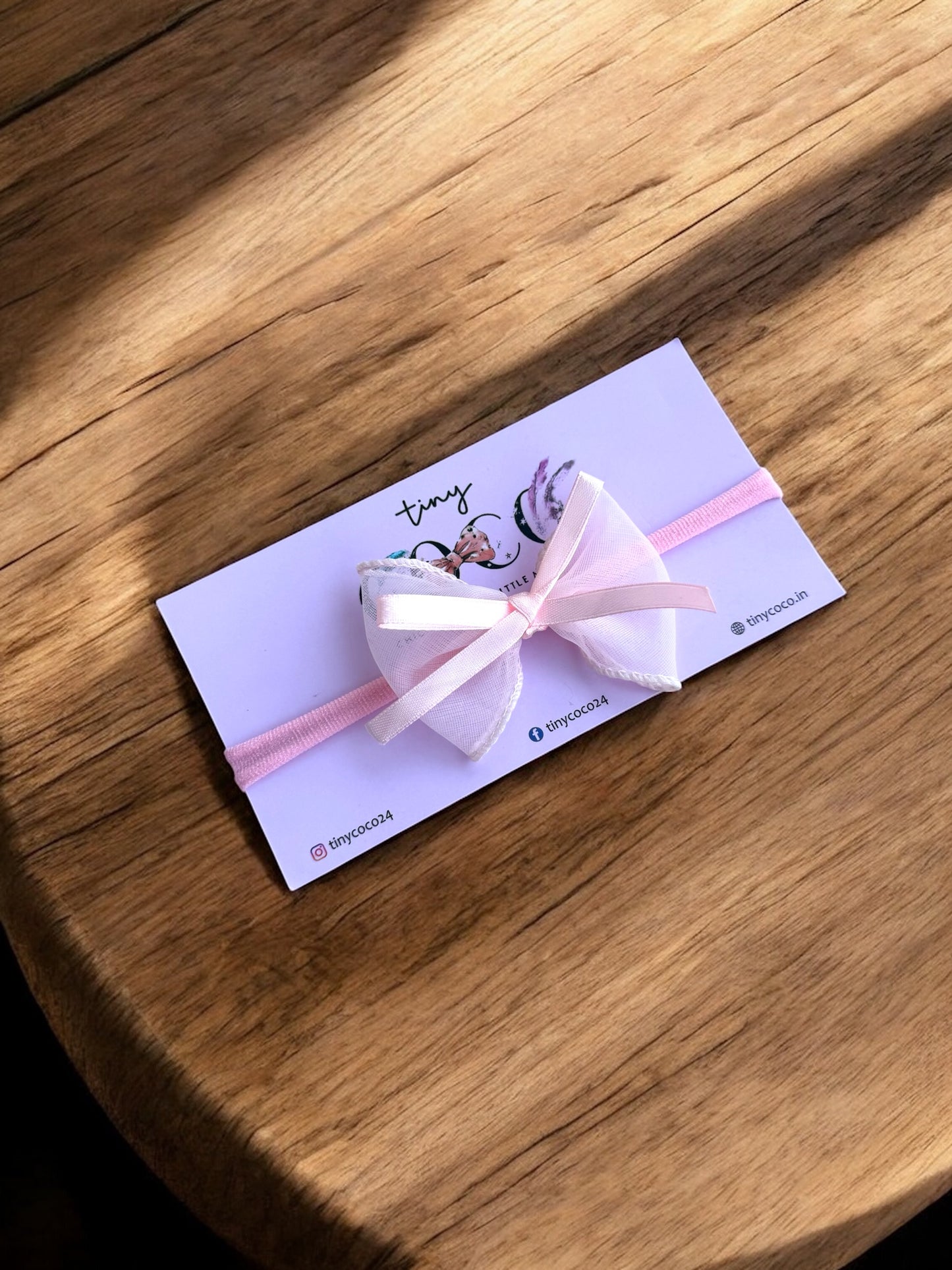 Whisper Pink Tulle Bow Headband