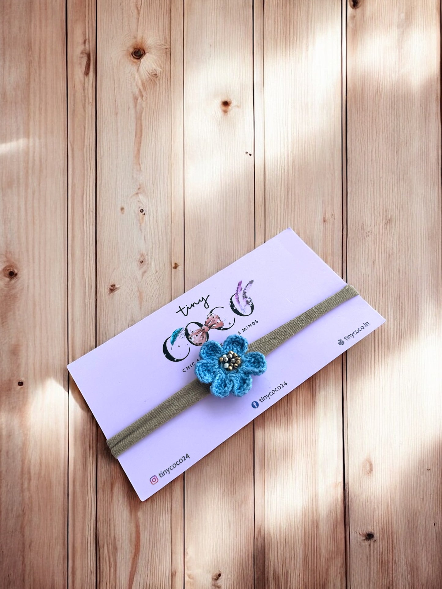 Azure Bloom Crochet Headband