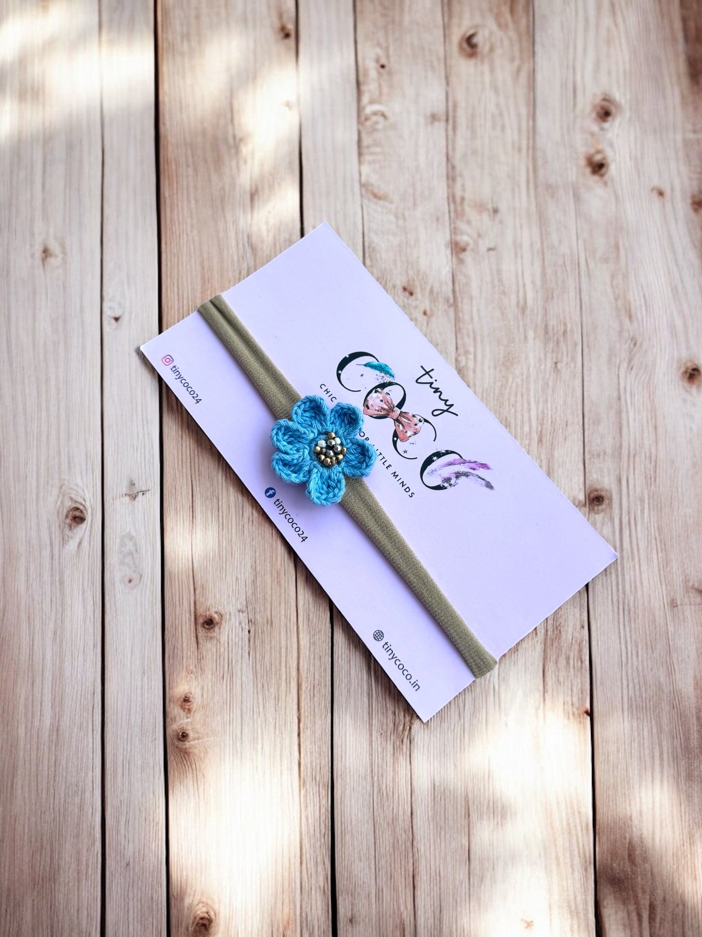 Azure Bloom Crochet Headband