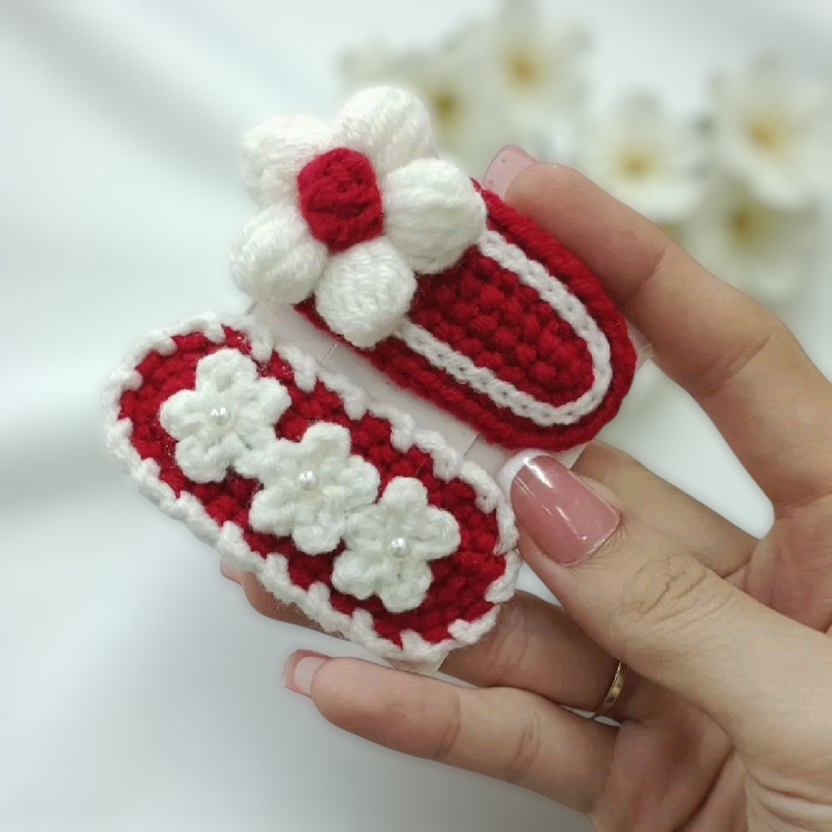 Jingle Bloom Crochet Clips (Set of 2)