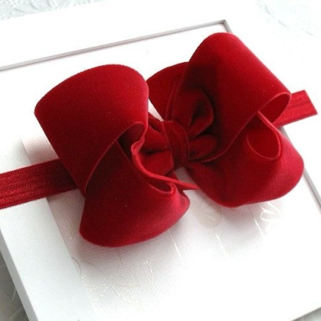 Grand Crimson Velvet Baby Headband