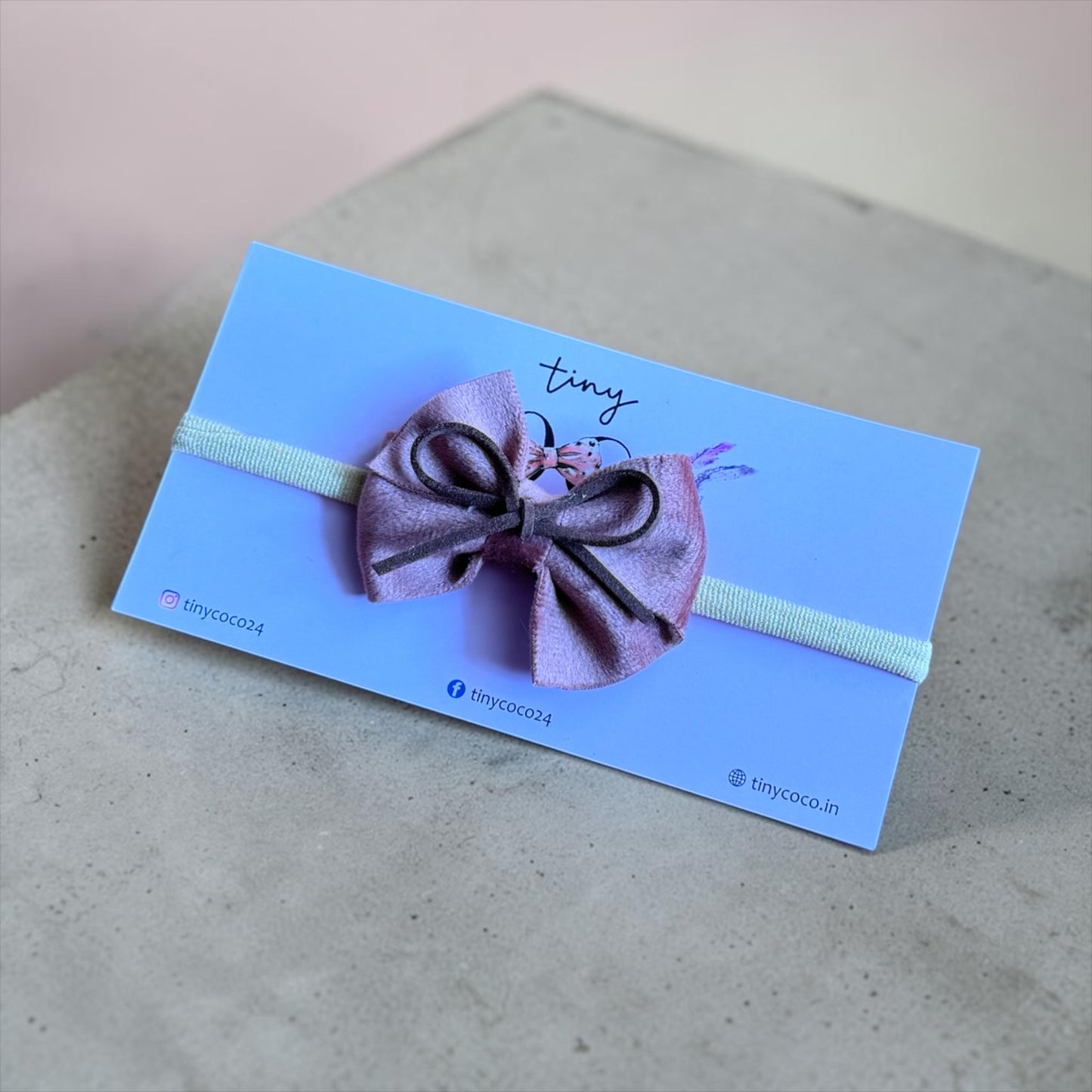 Mocha Velvet & Suede Accent Bow Headband