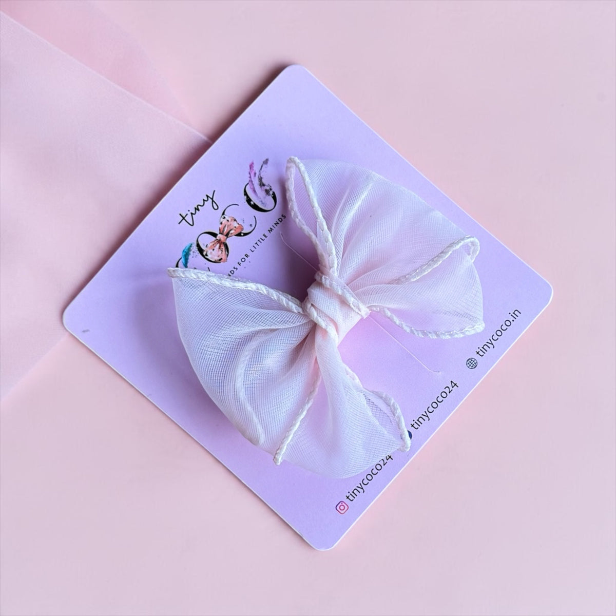 Giselle Corded-Edge Organza Hair Bow