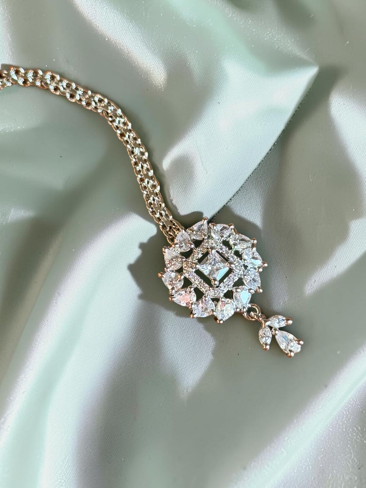 Tara Silver American Diamond Maang Tikka