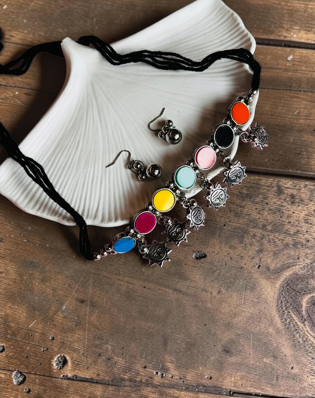 Rang-e-Noor Multicolour Oxidised Choker Set