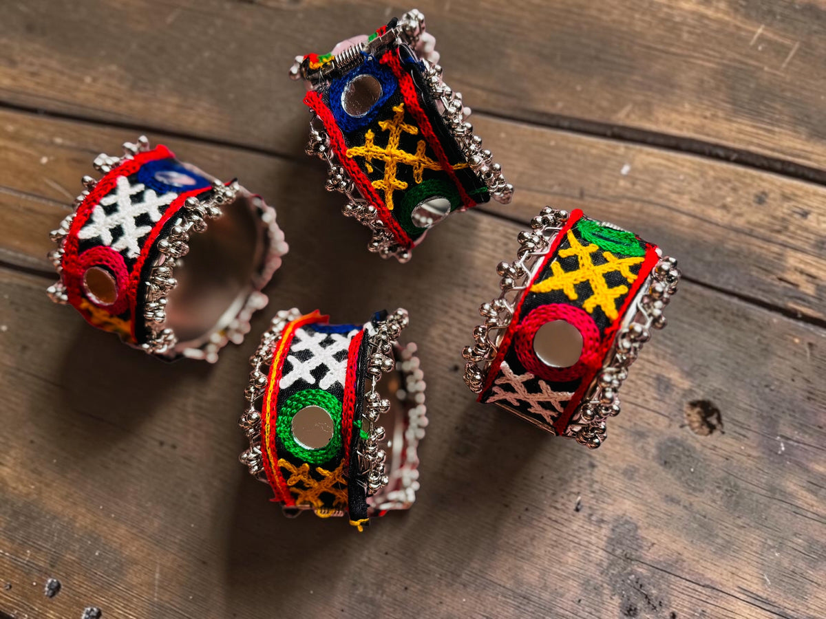 Jhanjhar Kutchi Embroidered Ghungroo Kada
