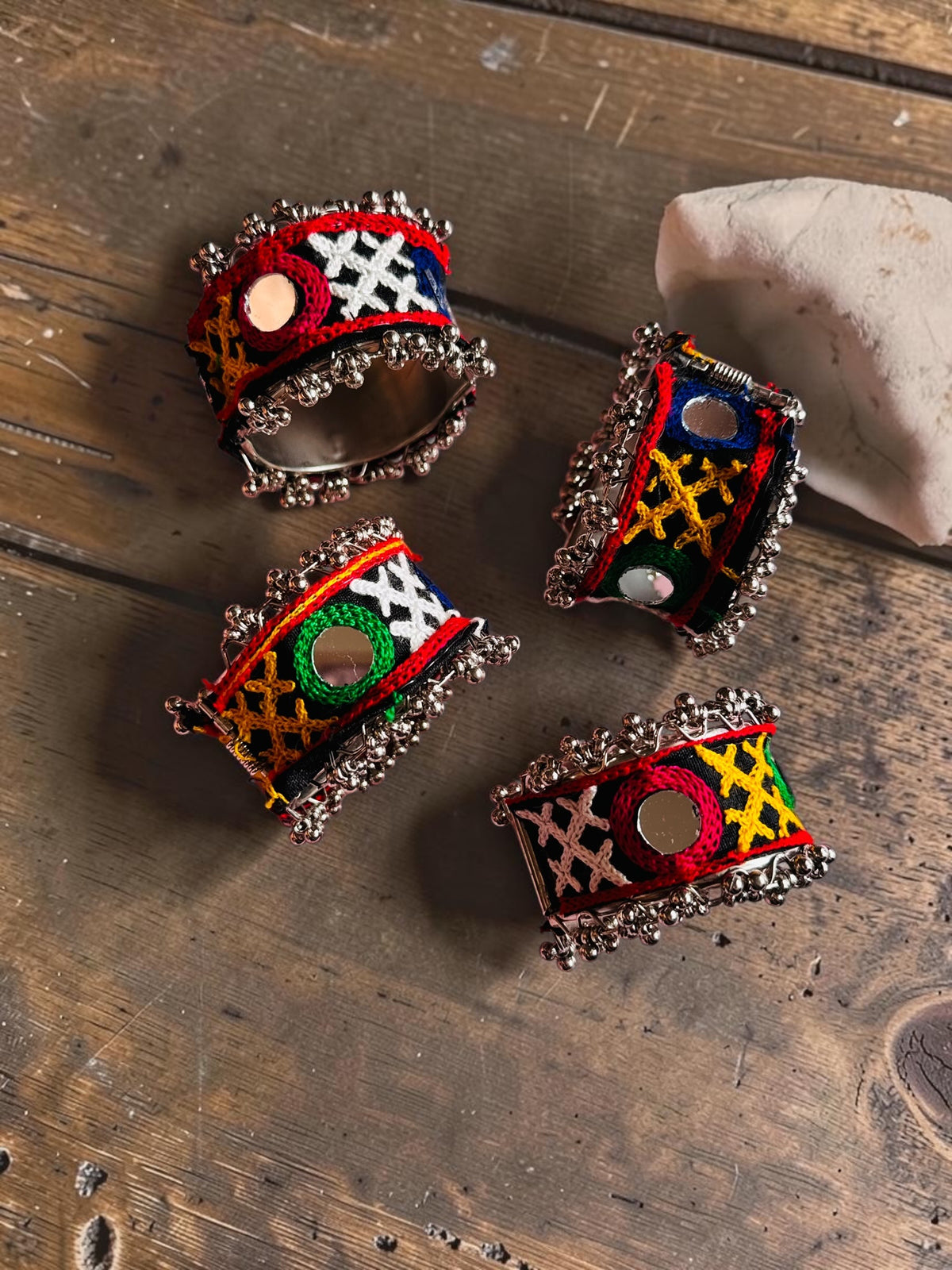 Jhanjhar Kutchi Embroidered Ghungroo Kada