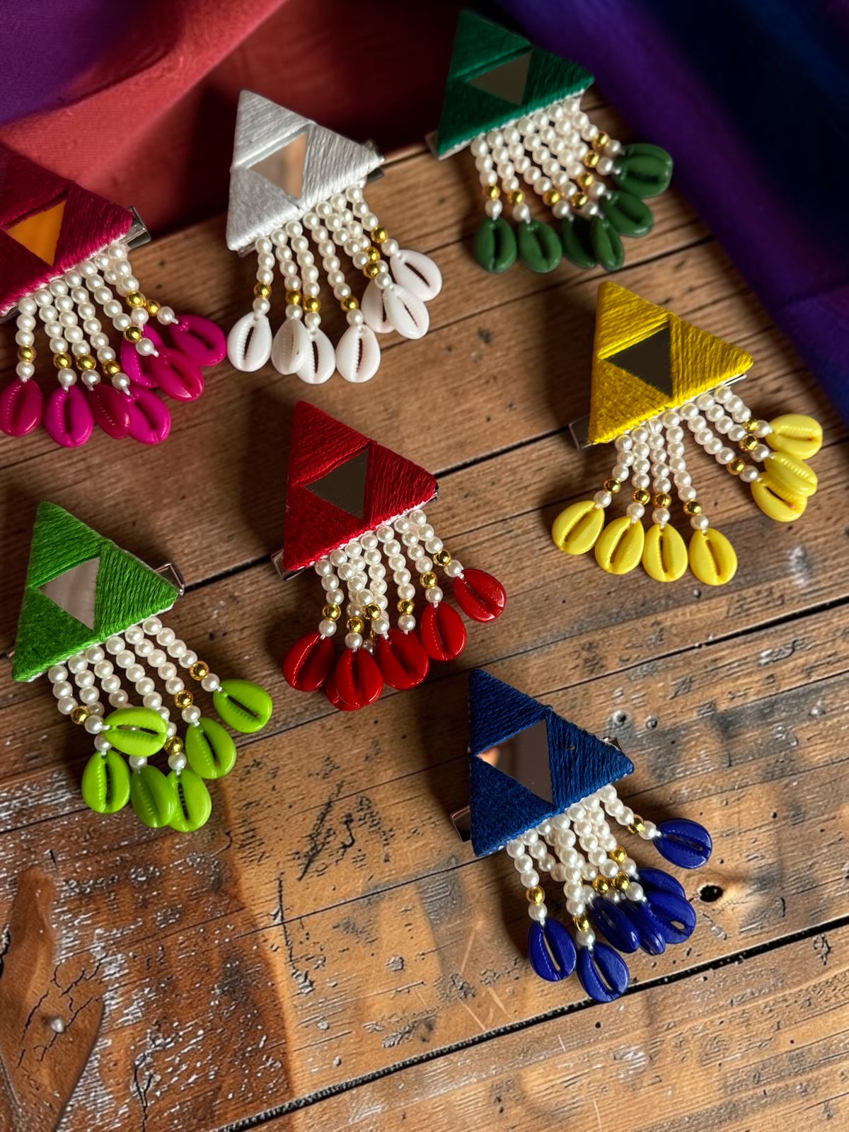 Trishala Silk Thread & Mirror Hair Clip