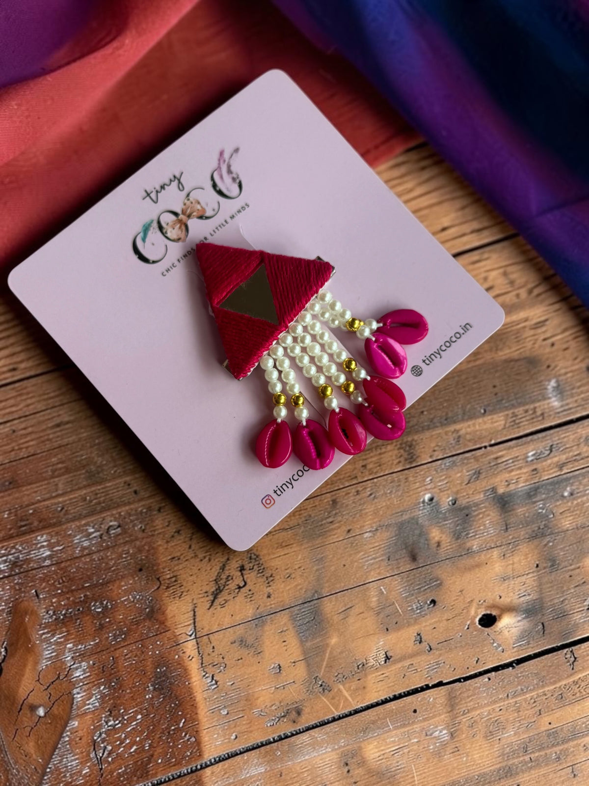 Trishala Silk Thread & Mirror Hair Clip