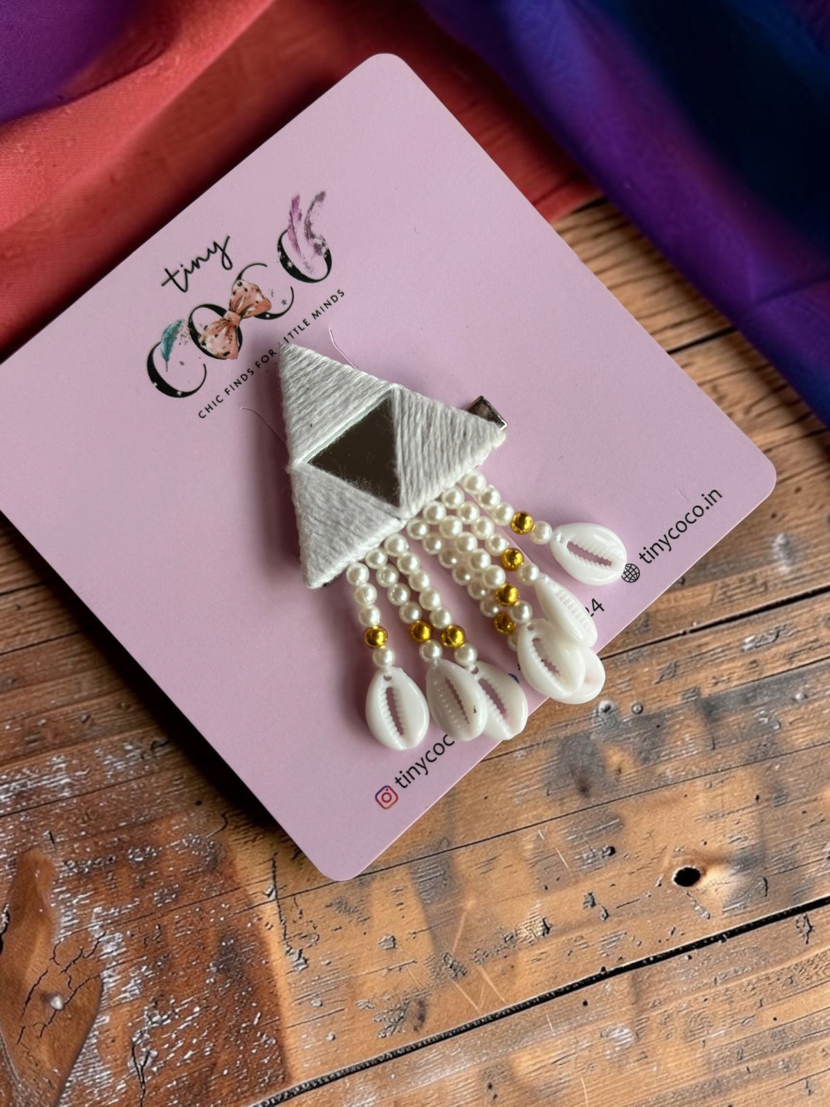 Trishala Silk Thread & Mirror Hair Clip