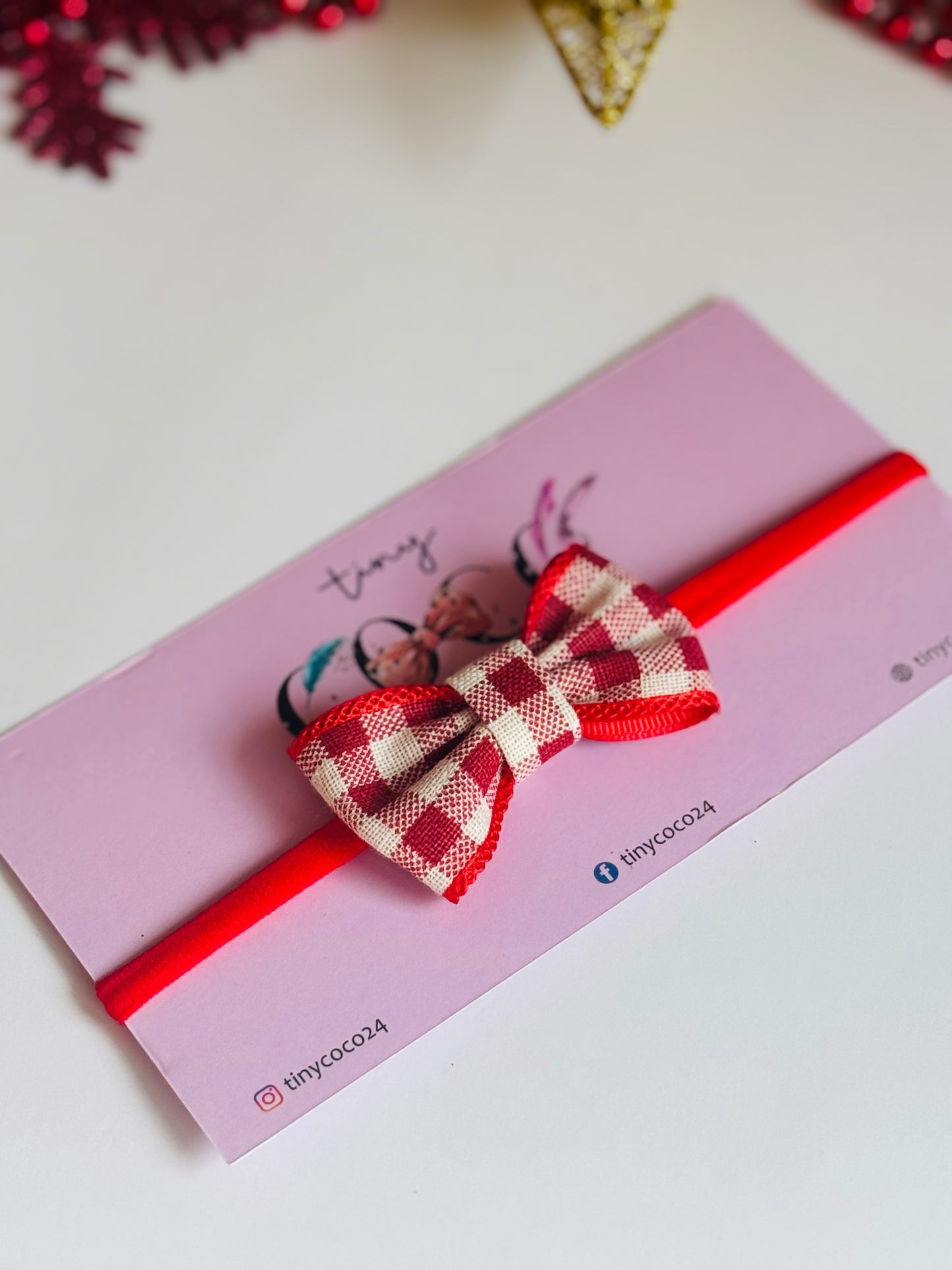 Sweet Gingham Baby Headband