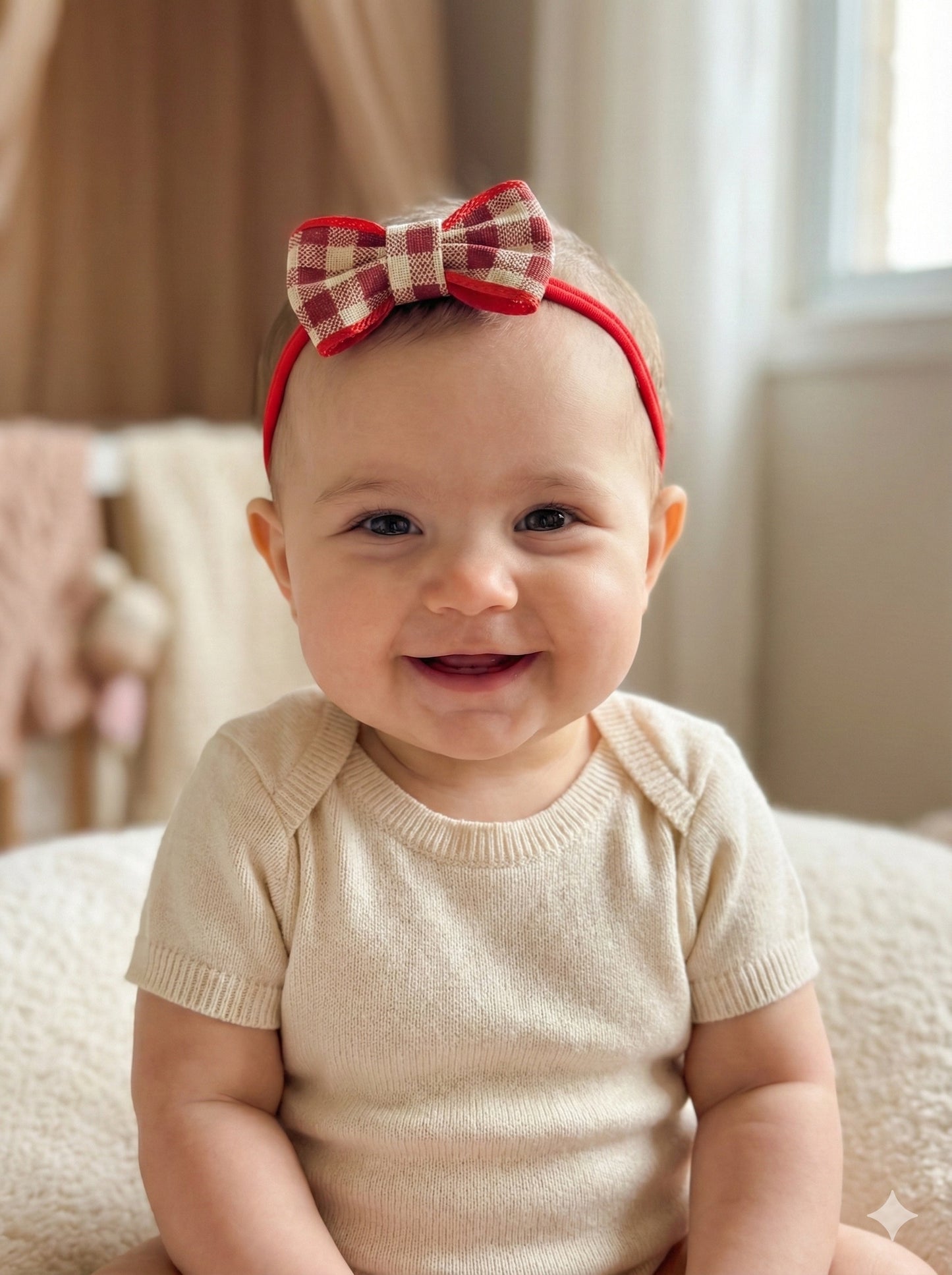 Sweet Gingham Baby Headband