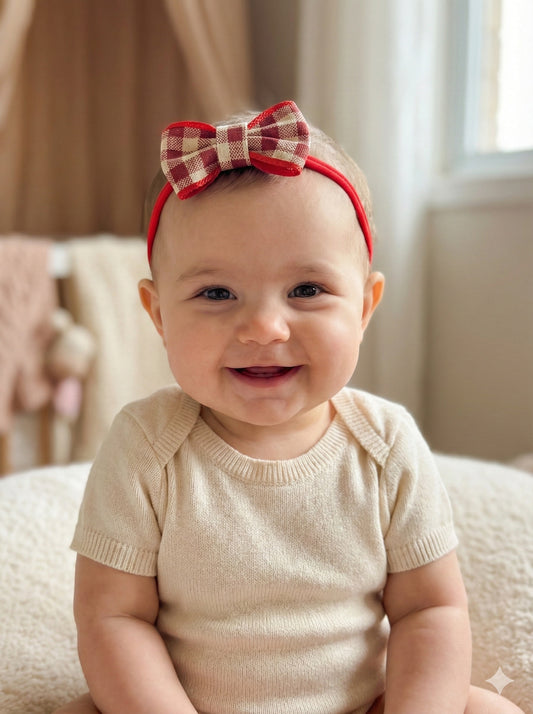 Sweet Gingham Baby Headband