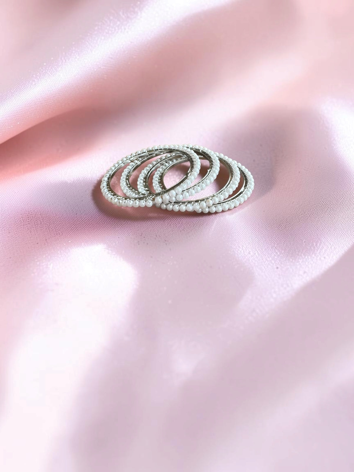 Moti Rani Wire-Wrapped Pearl Bangle Set