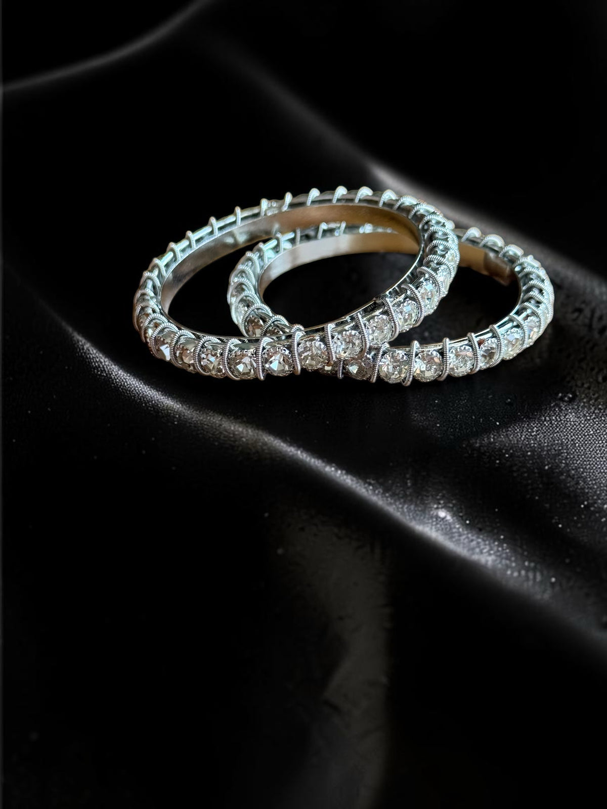 Chandni Silver Stone-Studded Kada Stack