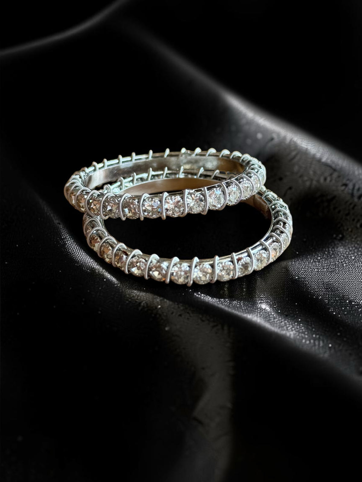 Chandni Silver Stone-Studded Kada Stack