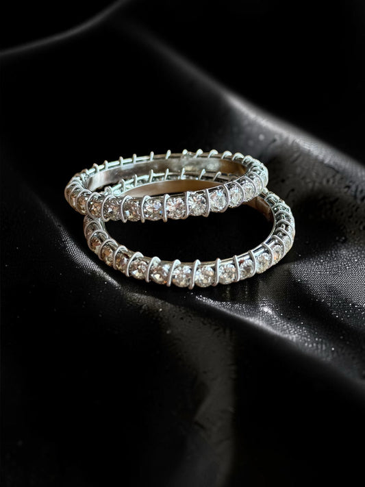 Chandni Silver Stone-Studded Kada Stack