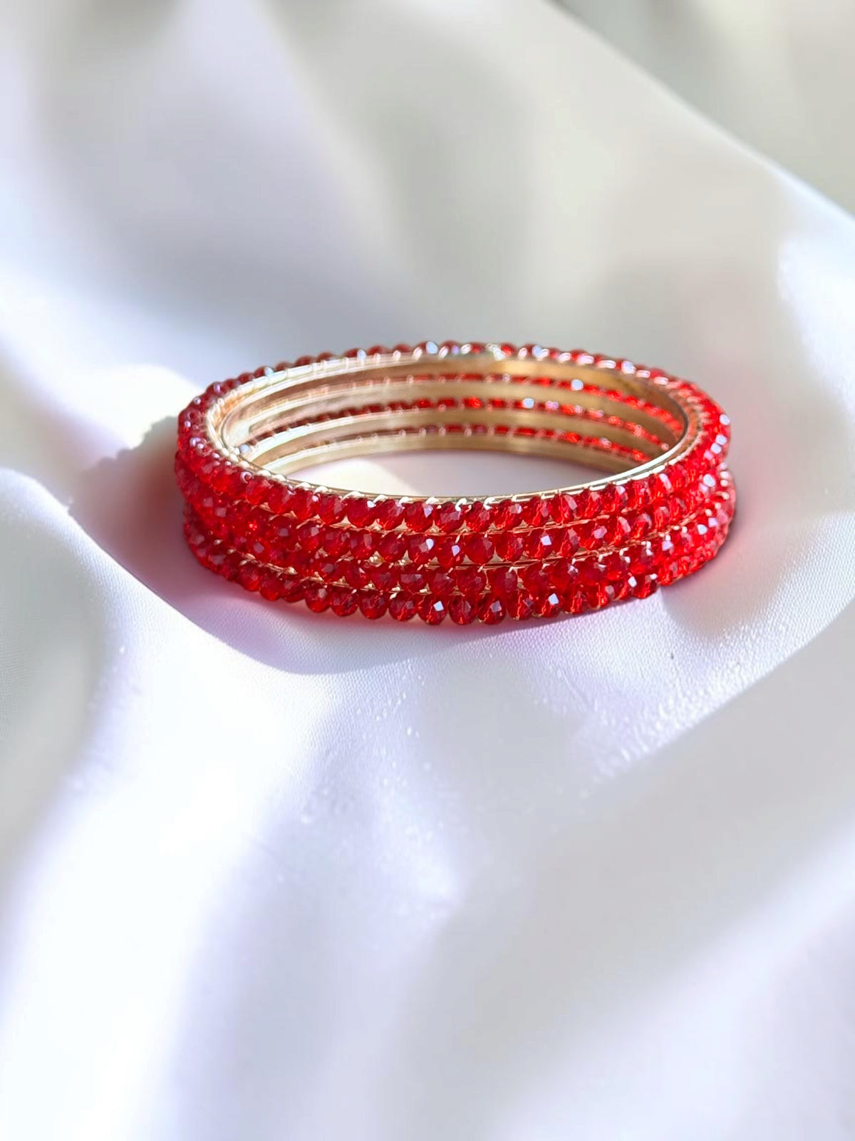 Tara Crystal Bead Shimmer Bangle Set