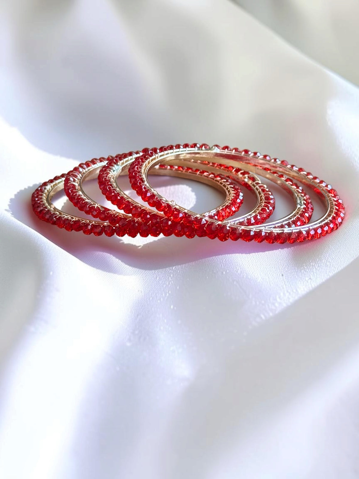 Tara Crystal Bead Shimmer Bangle Set