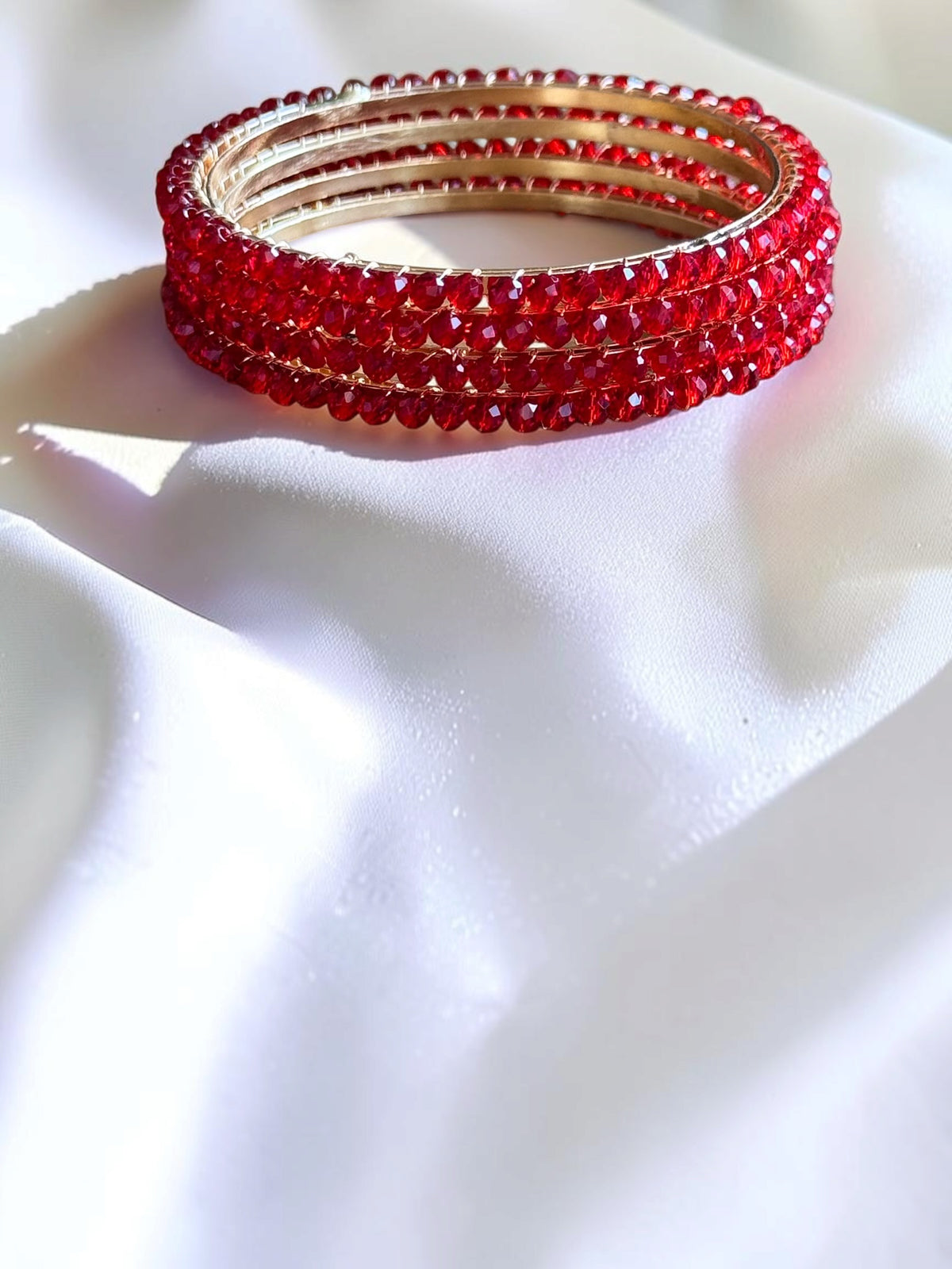 Tara Crystal Bead Shimmer Bangle Set