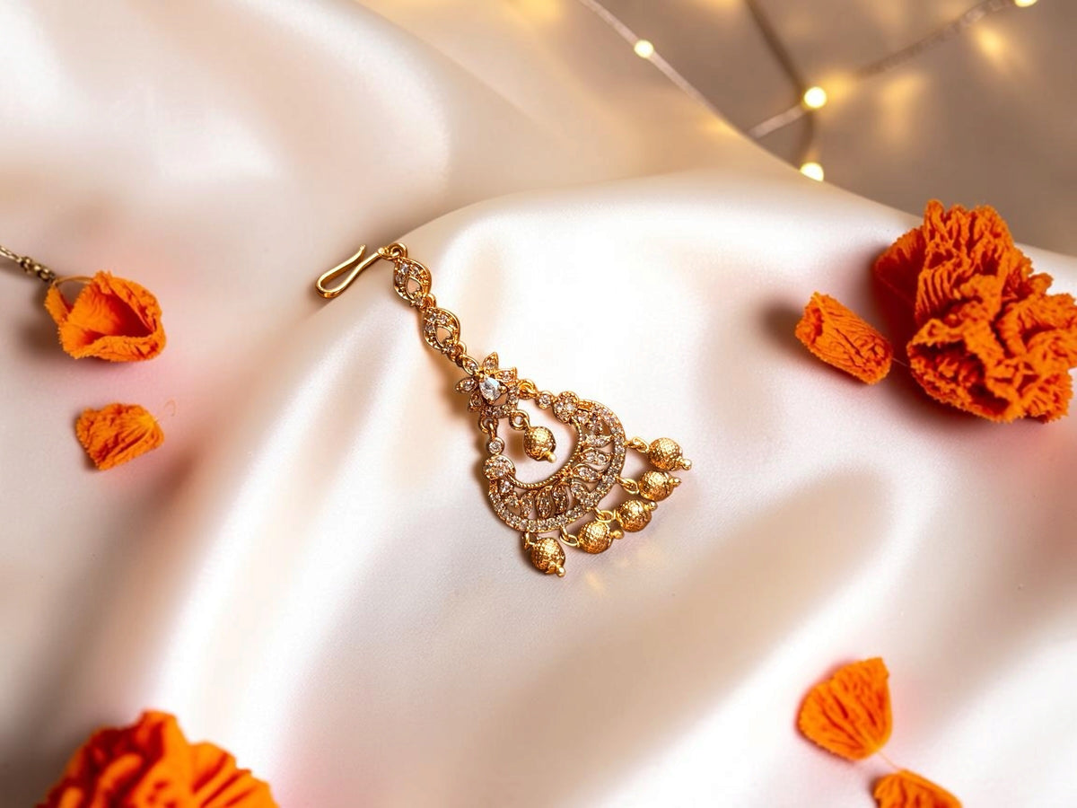 Sitara Filigree Antique Gold Maang Tikka