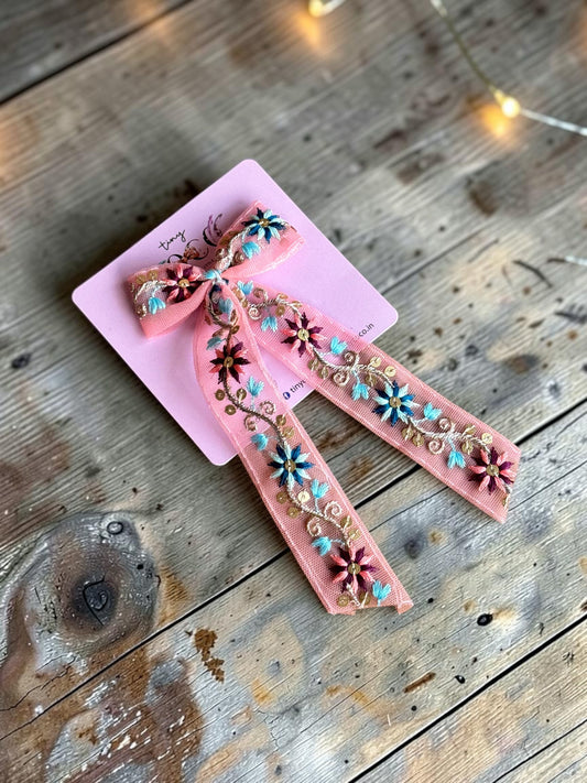 Gulabi Sequin Embroidered Streamer Bow