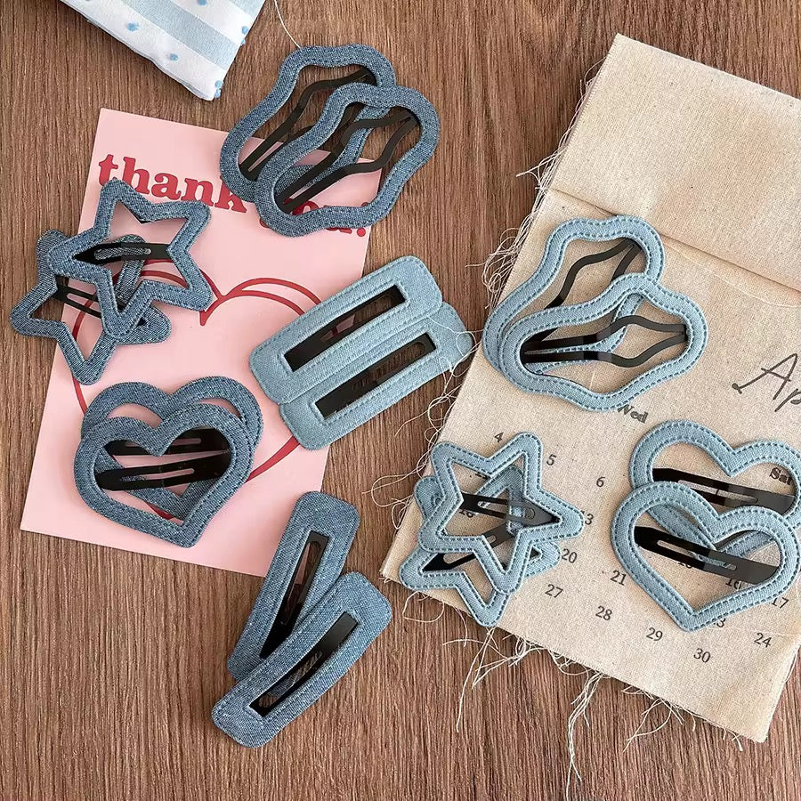Denim Doodle Snap Clip