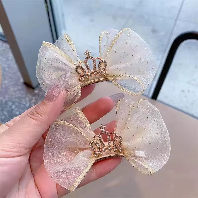 Crowned Shimmer Bows (Pair)