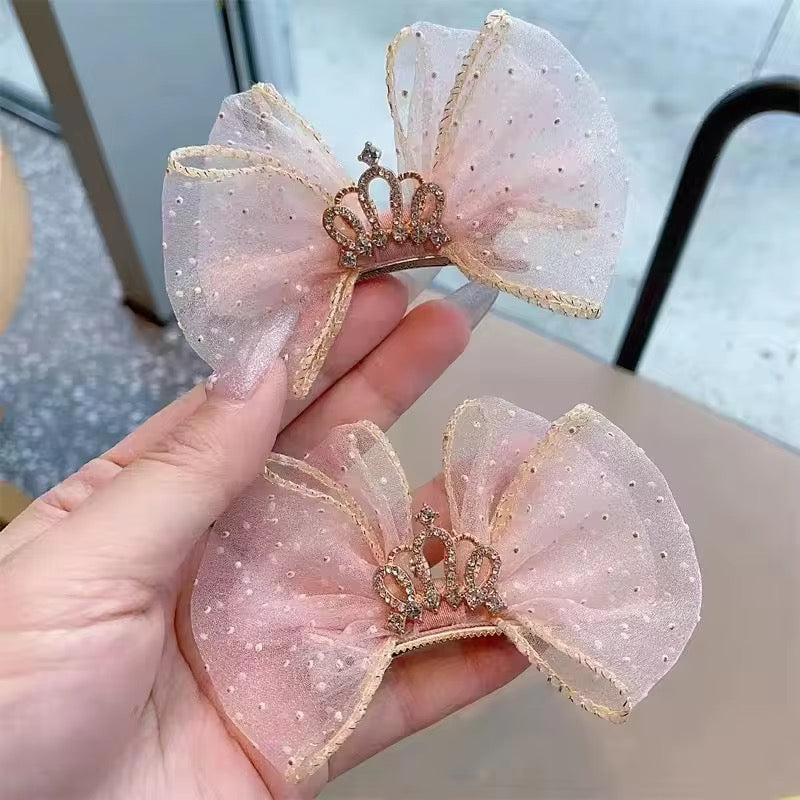 Crowned Shimmer Bows (Pair)