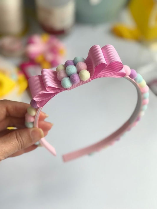 The Dolce Cotton-Candy Pom Headband