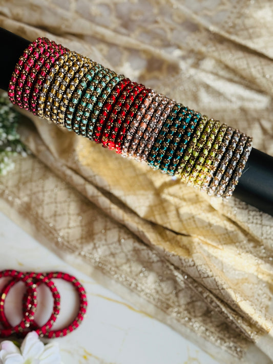 Colorful Thread Sparkle Bangles