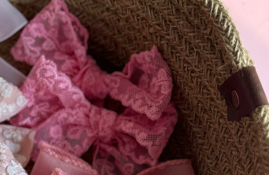 Sweetheart Lace Pigtail Bows