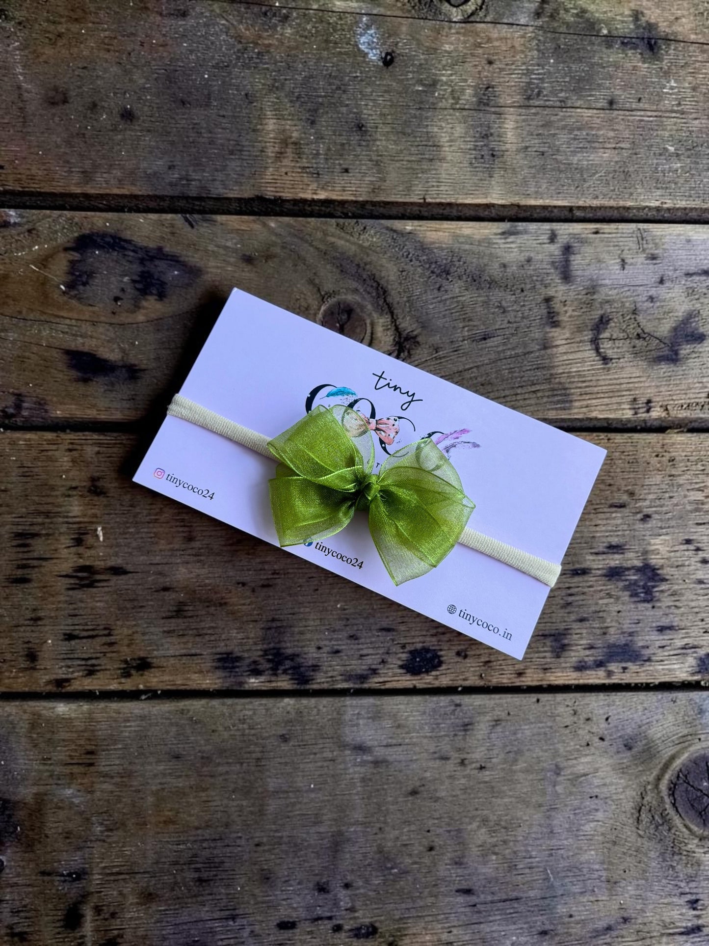 The Olive Organza Bow Headband
