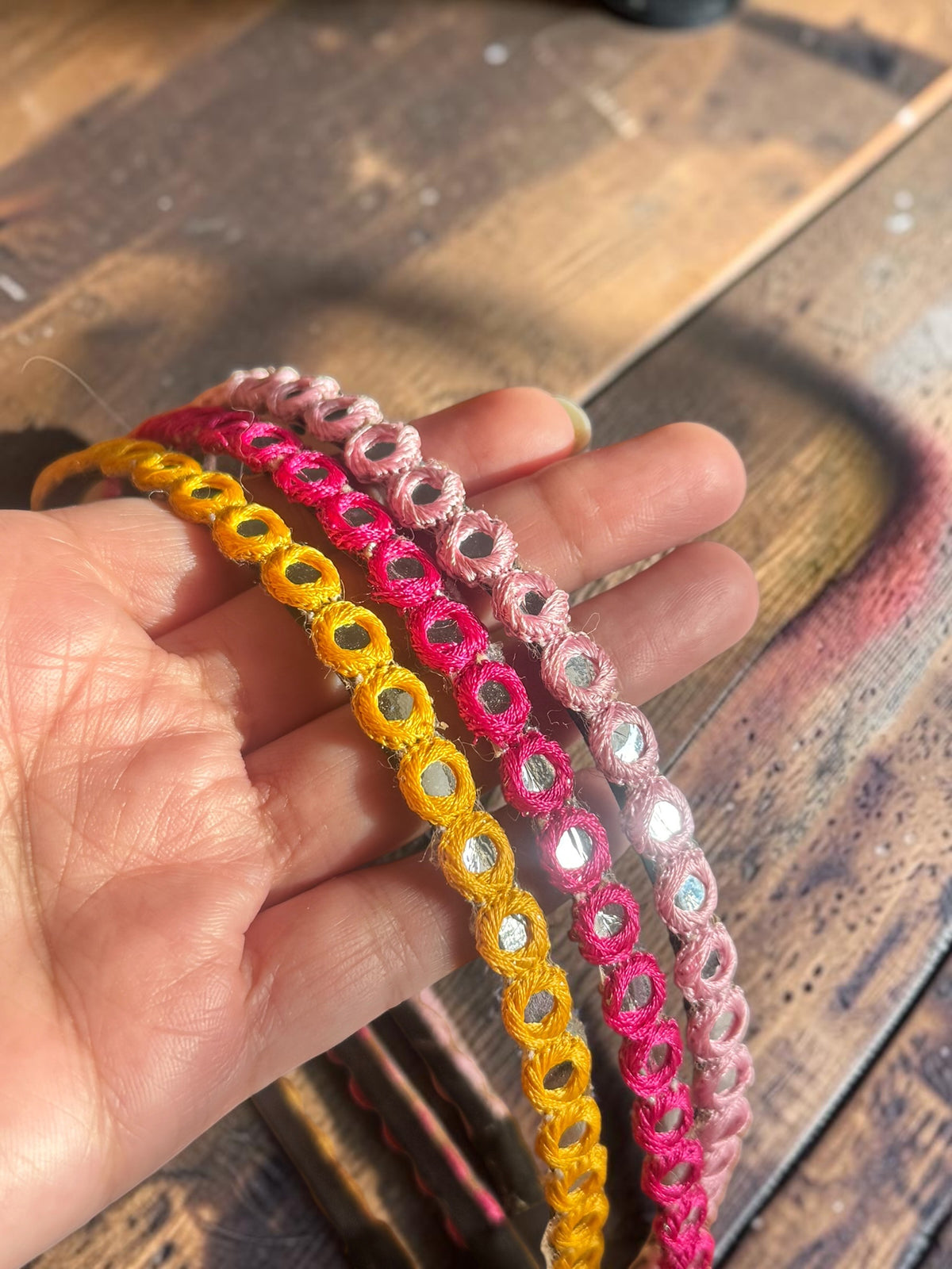 Jharokha Mirror Embroidered Headbands