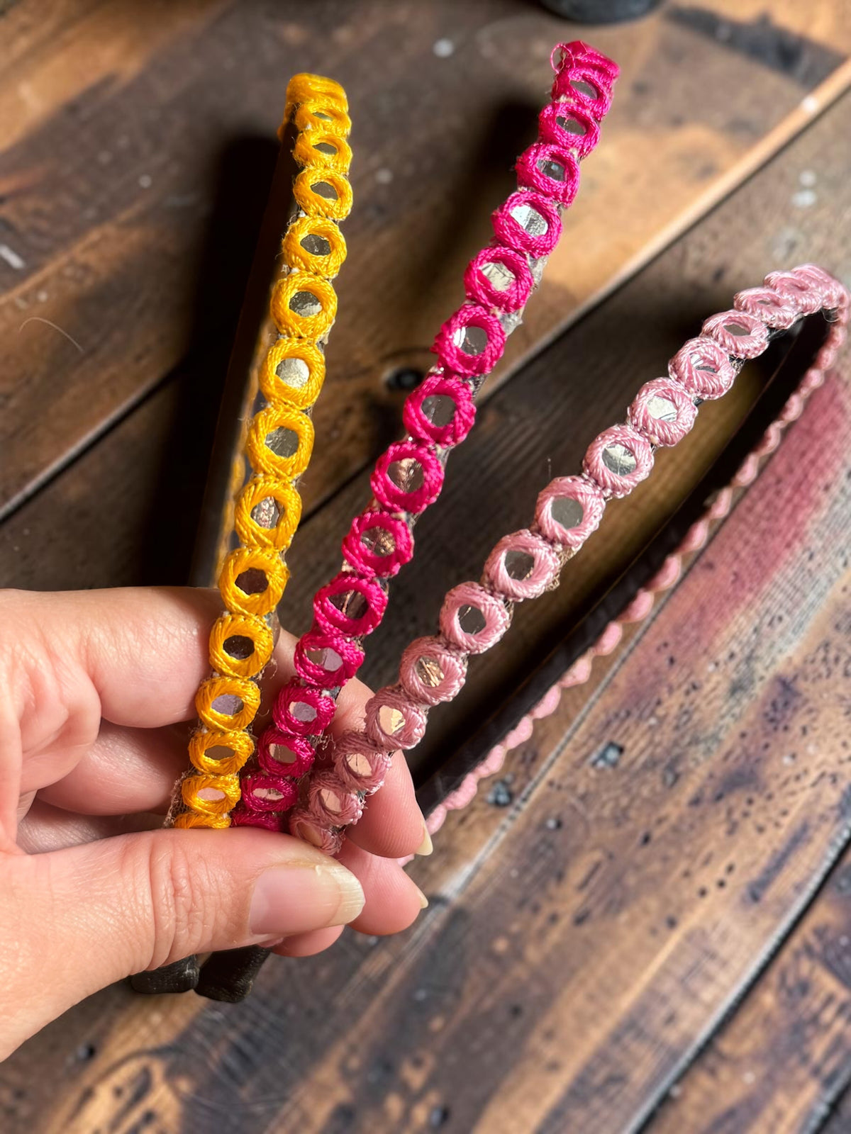 Jharokha Mirror Embroidered Headbands