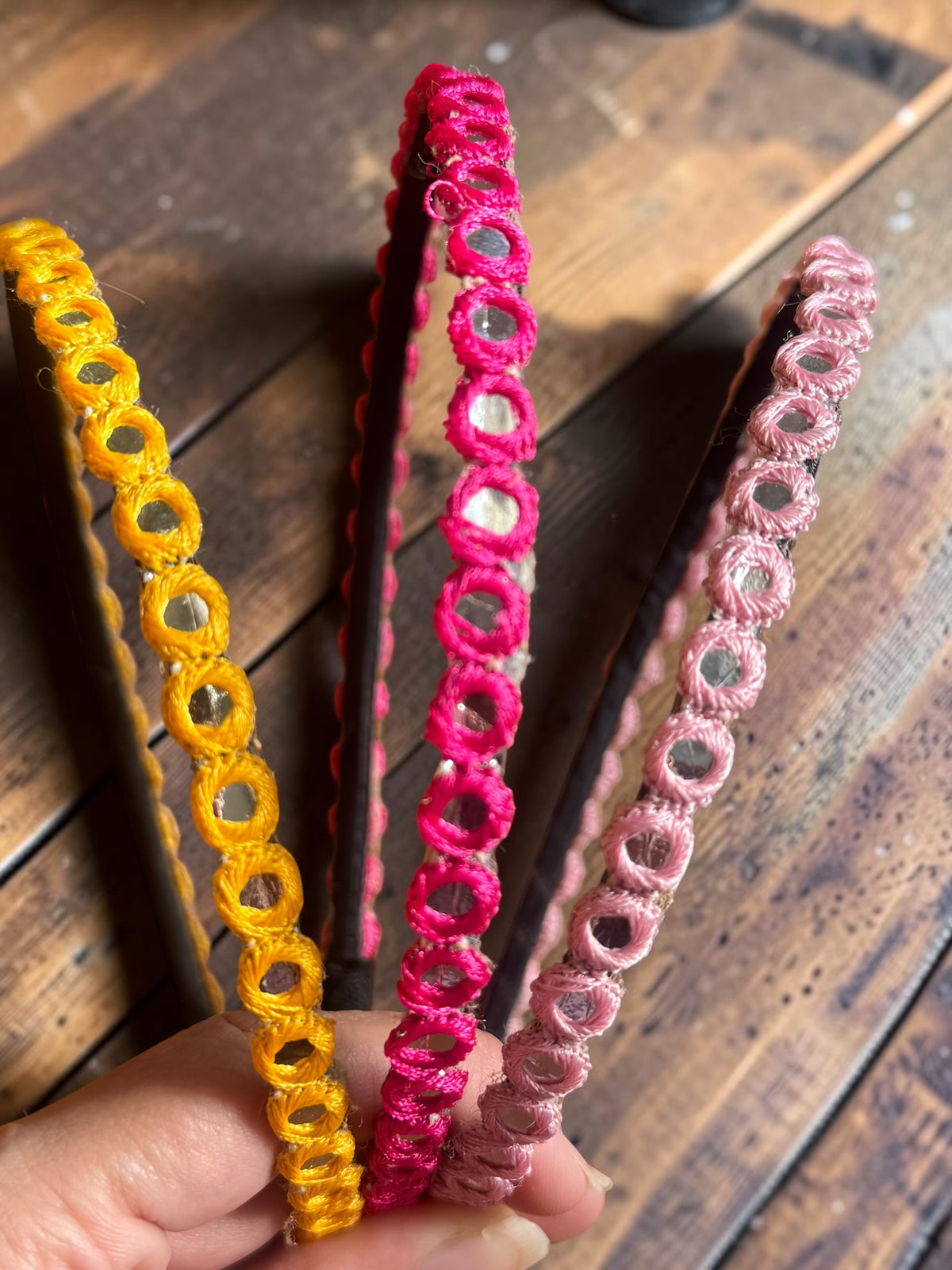 Jharokha Mirror Embroidered Headbands